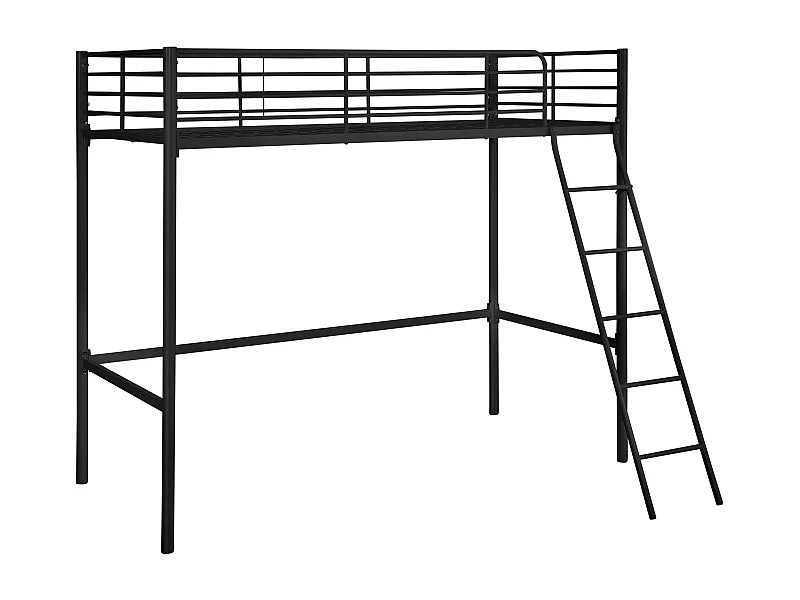 Clove | Cama Cama Alta 90 Metal Negro