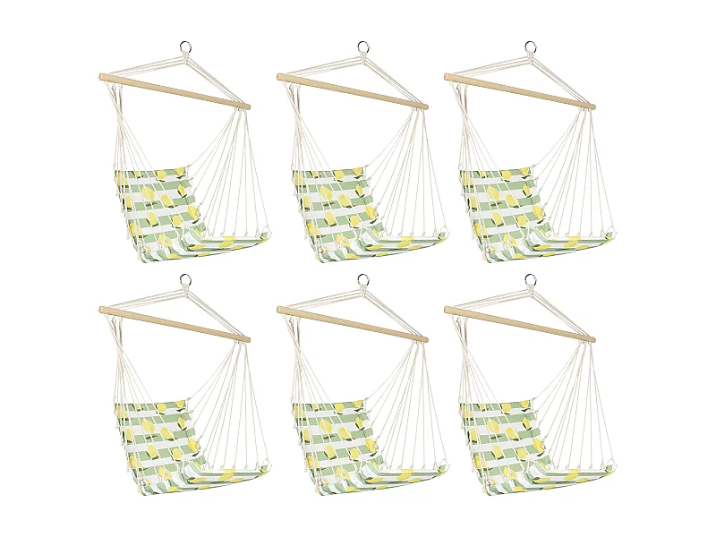 Chaise Suspendue Citrons - Lot De 6 Blanc, Jaune, Vert