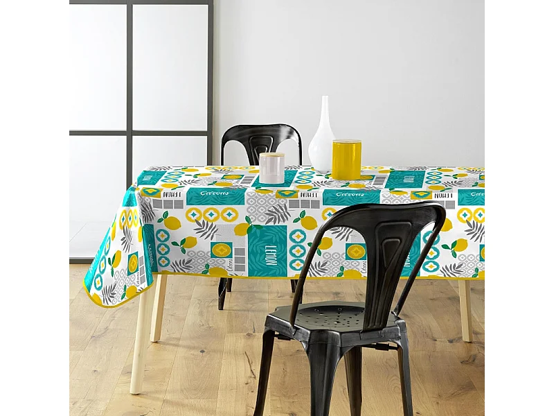 Nappe Toile Cirée "Citronnade" 140x240cm Jaune