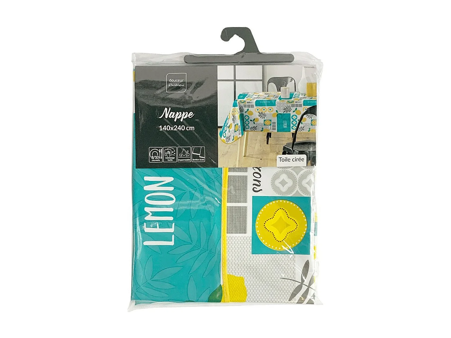 Nappe Toile Cirée "Citronnade" 140x240cm Jaune