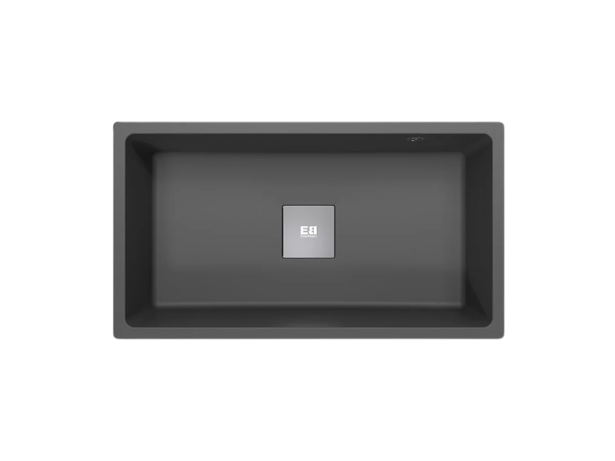 Carrit-spoelbak 1 grote spoelbak 78x43.5 zwart graniet - Essebagno