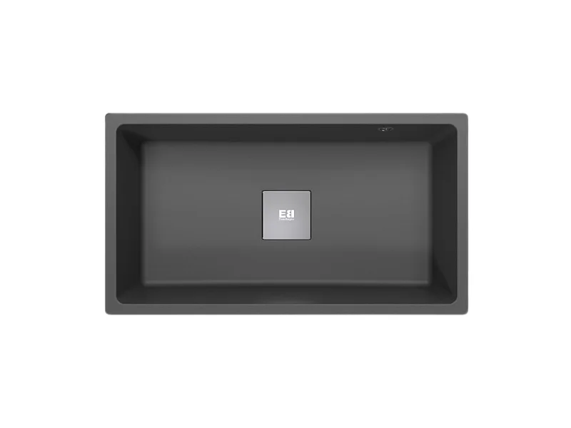 Carrit Spüle 1 großes Becken allein 78x43.5 Granit schwarz Essebagno