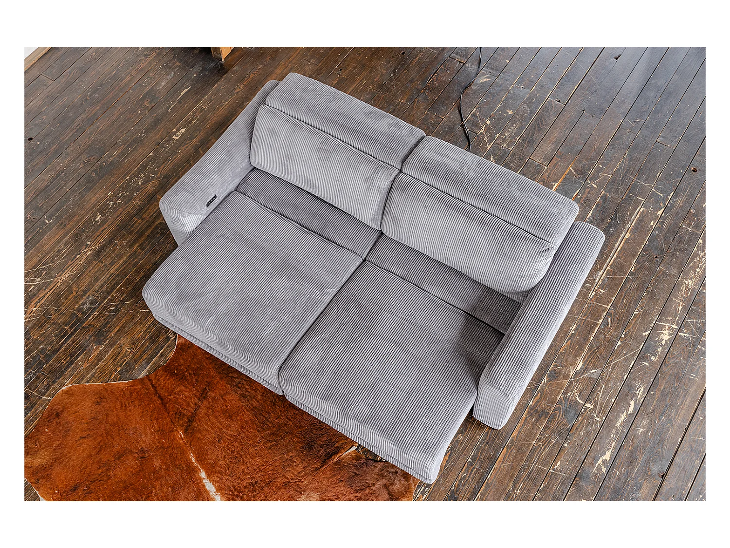 Canapé - anthracite Velours côtelé - KIANA