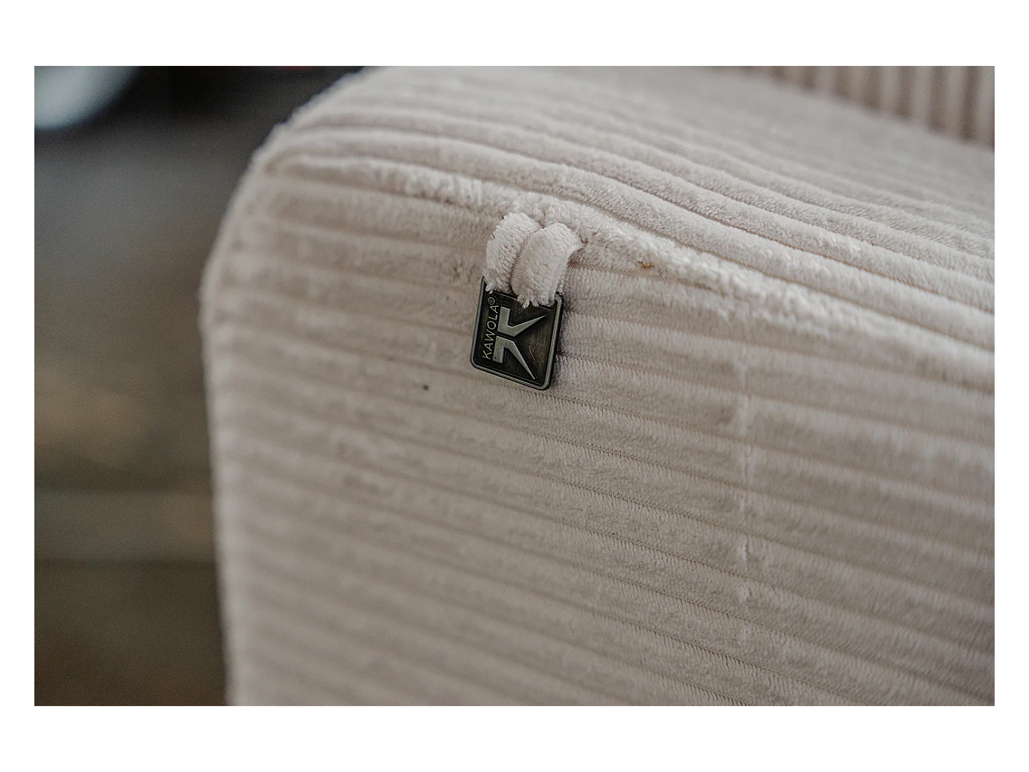 Canapé - blanc crème Velours côtelé - KIANA