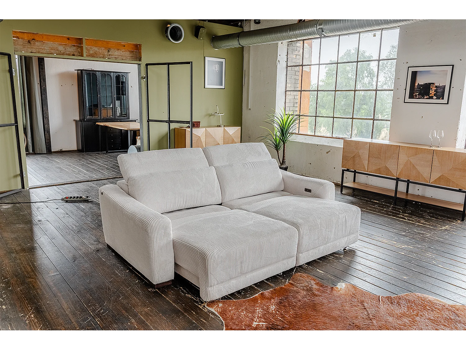 Sofa - Cremeweiß Cord - KIANA