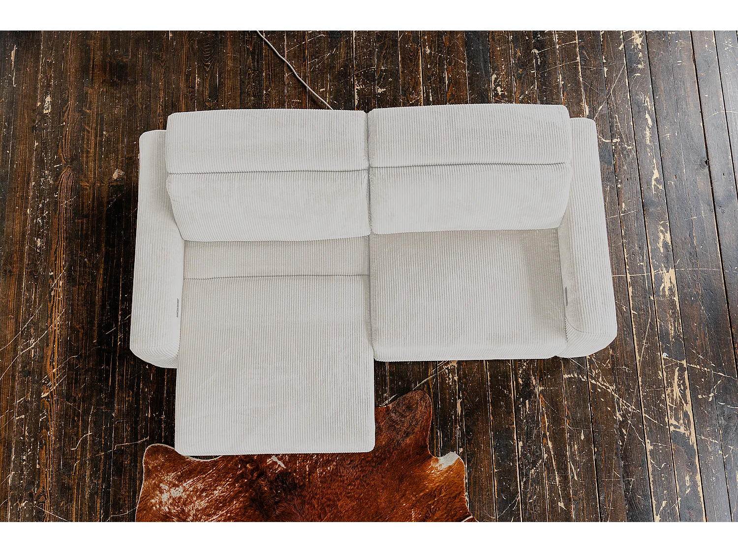 Sofa - Cremeweiß Cord - KIANA