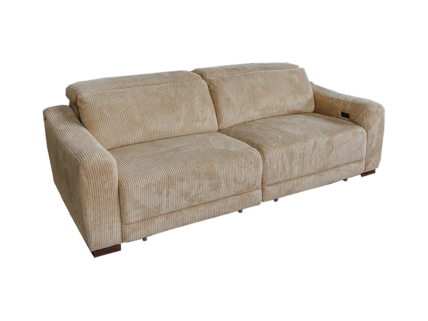 Canapé - beige Velours côtelé - KIANA