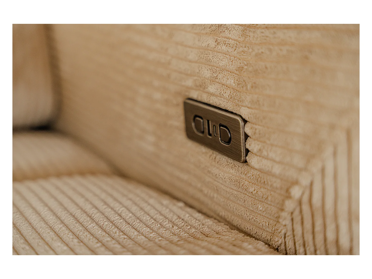 Canapé - beige Velours côtelé - KIANA