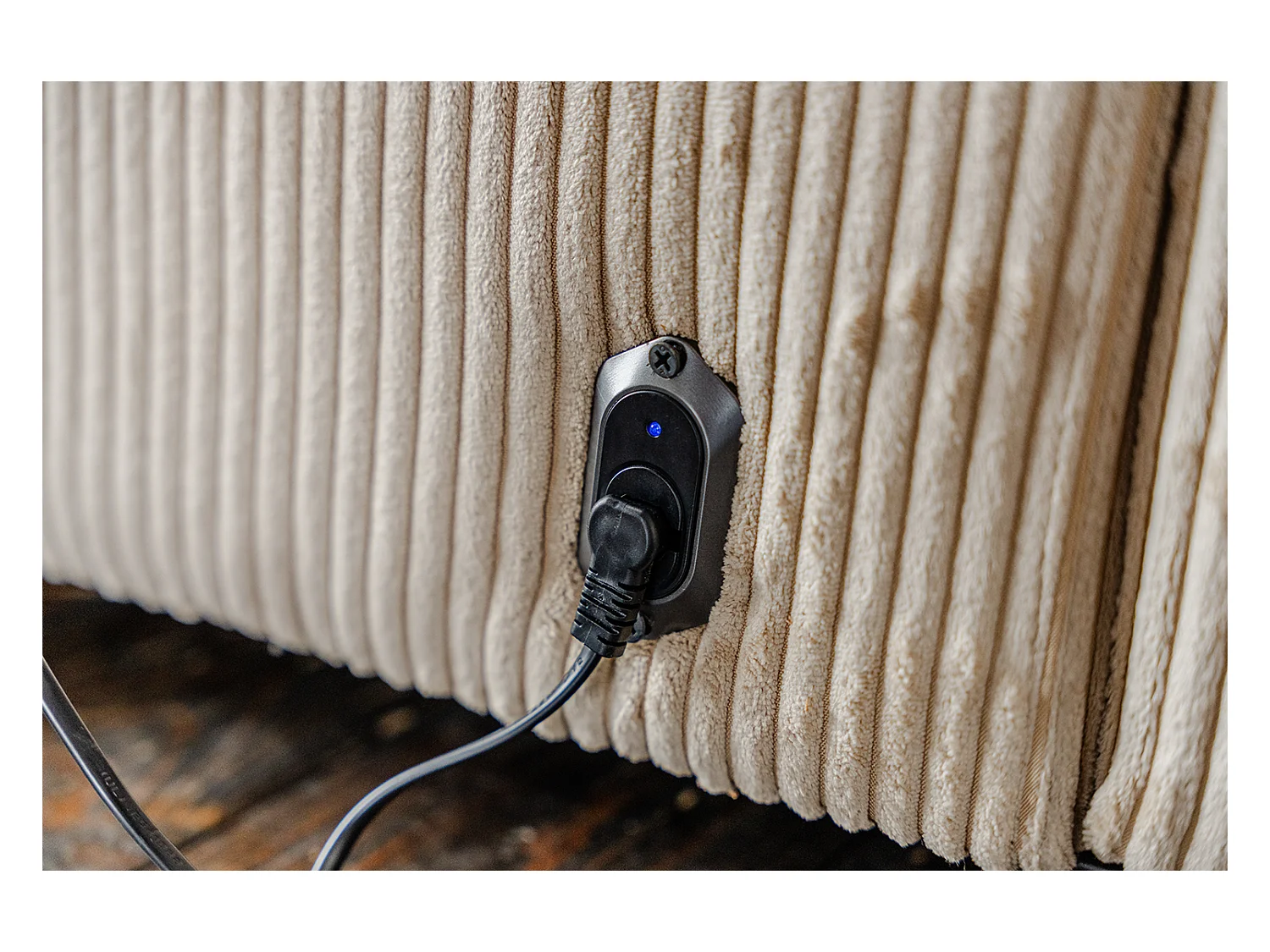 Canapé - beige Velours côtelé - KIANA