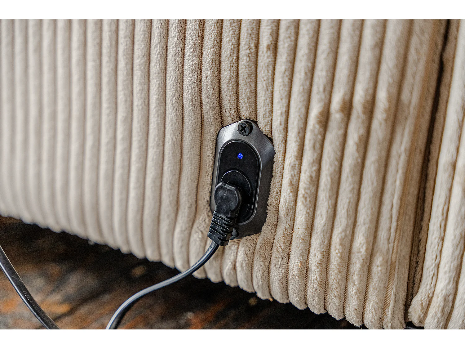 Canapé - beige Velours côtelé - KIANA