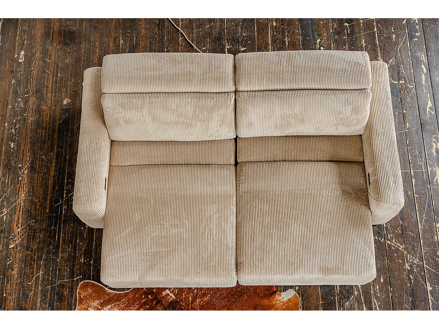 Divano - beige Velluto a coste - KIANA