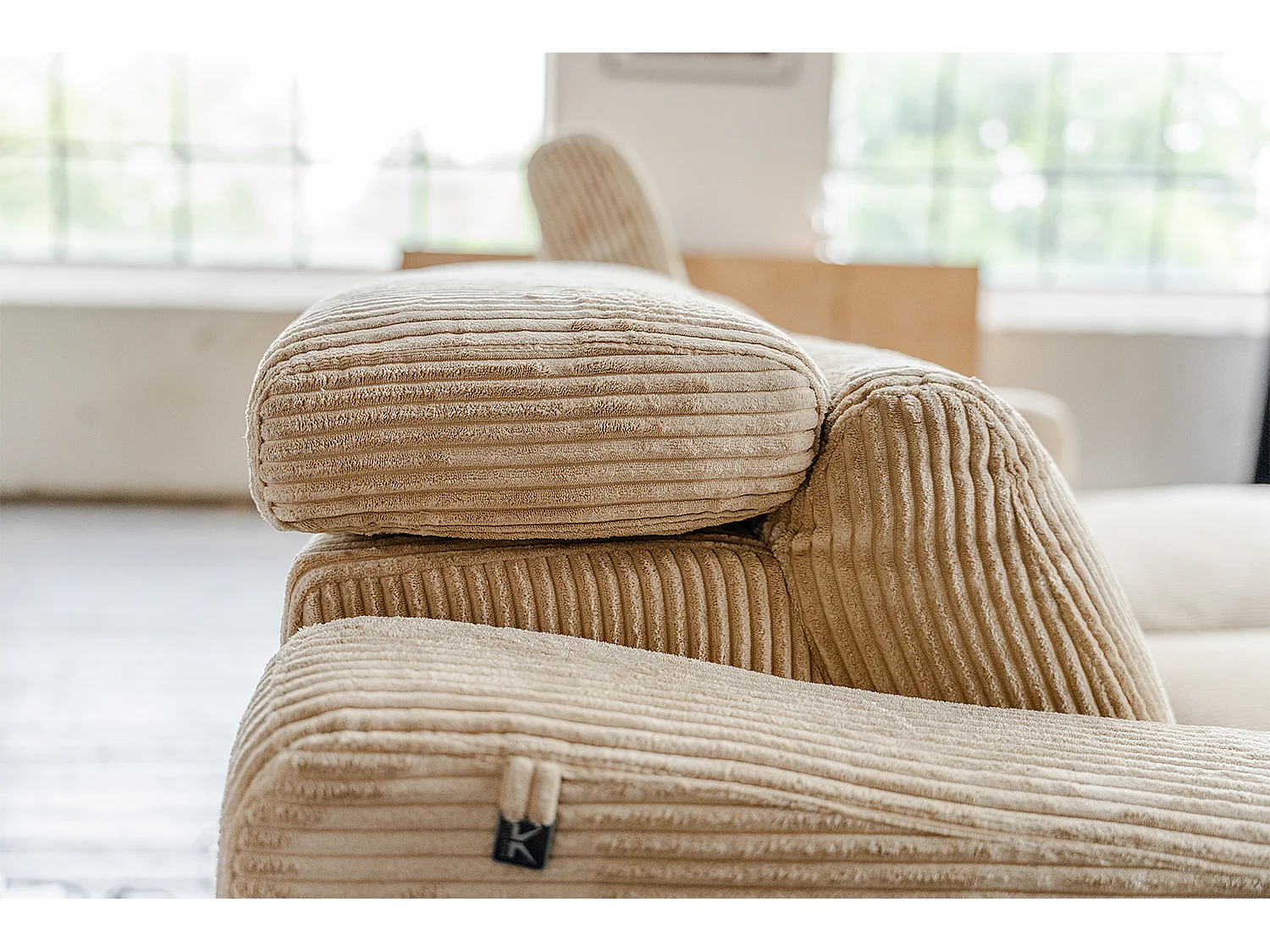 Divano - beige Velluto a coste - KIANA