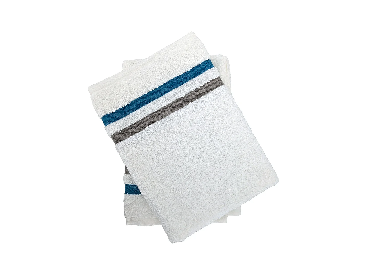 Lot de 2 torchons de cuisine éponge 50x50 cm collection LINE bleu/vert