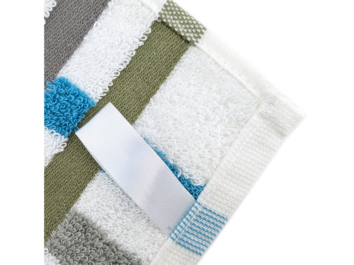 Lot de 2 torchons de cuisine éponge 50x50 cm collection LINE bleu/vert