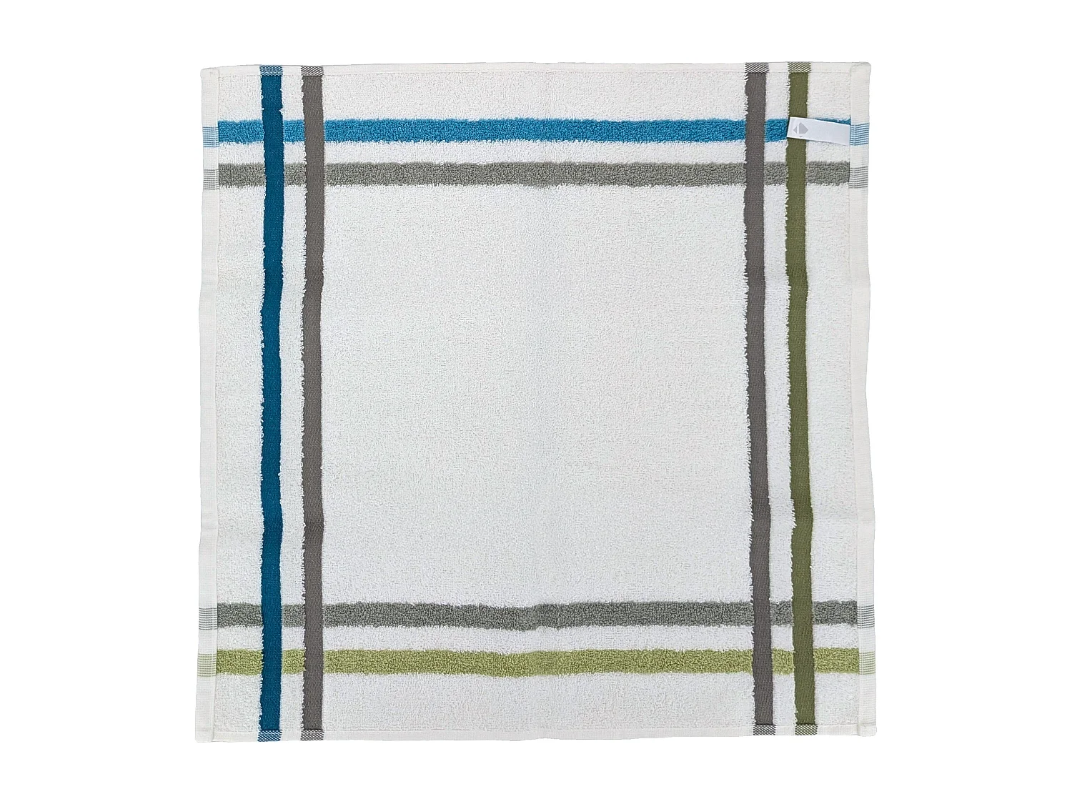 Lot de 2 torchons de cuisine éponge 50x50 cm collection LINE bleu/vert