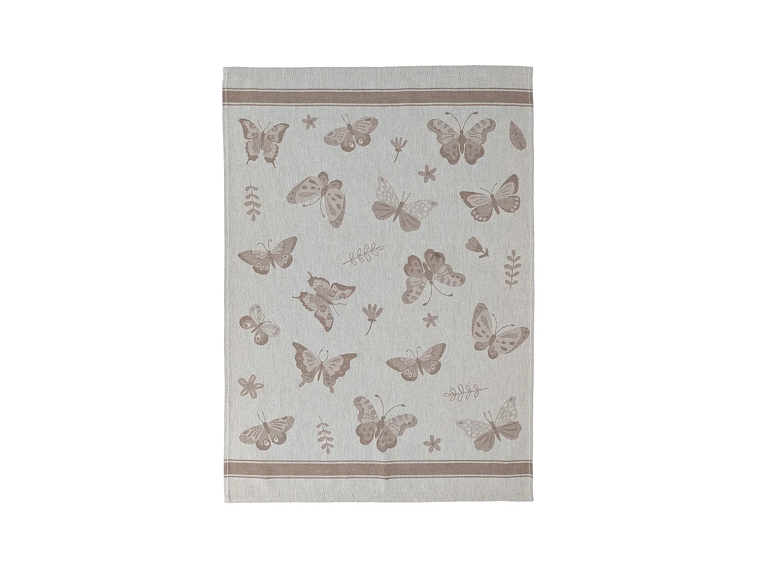 Lot de 2 torchons de cuisine toile collection WINGS 50x70 cm marron