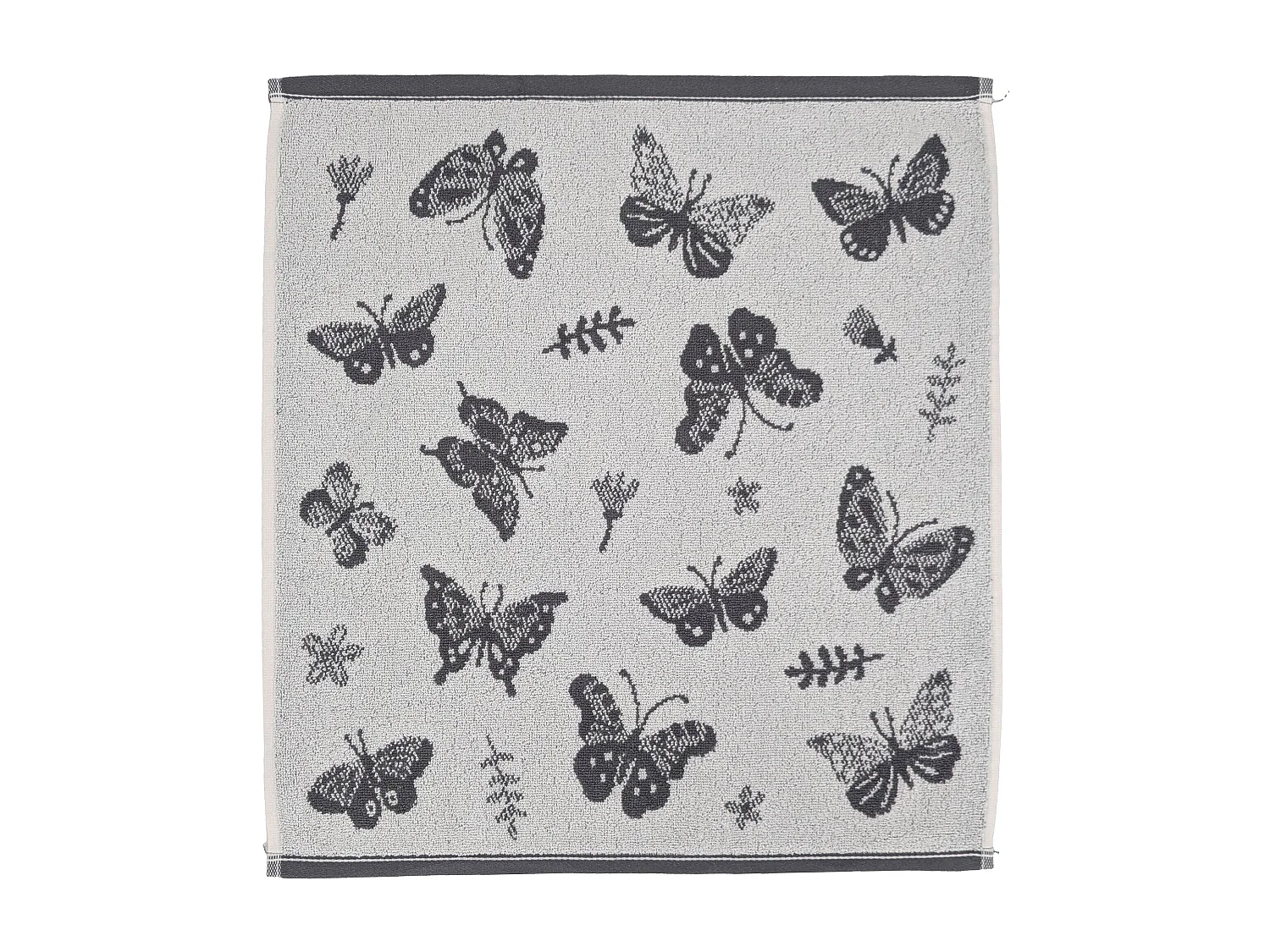 Lot de 2 torchons de cuisine éponge collection WINGS 50x50 cm gris