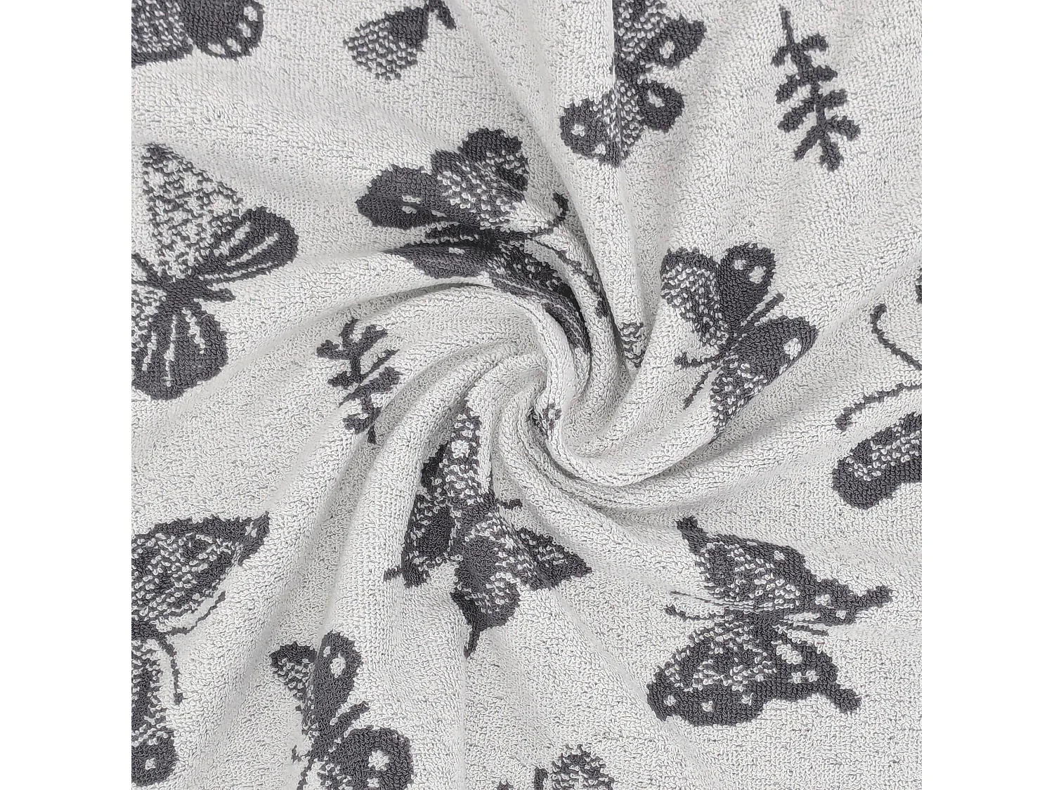 Lot de 2 torchons de cuisine éponge collection WINGS 50x50 cm gris