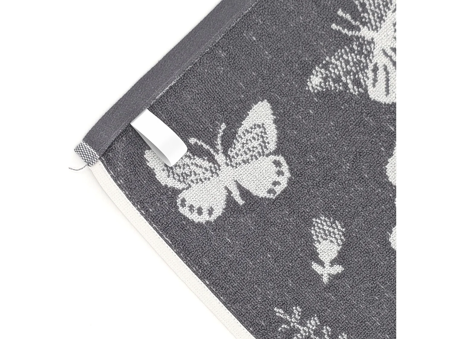 Lot de 2 torchons de cuisine éponge collection WINGS 50x50 cm gris