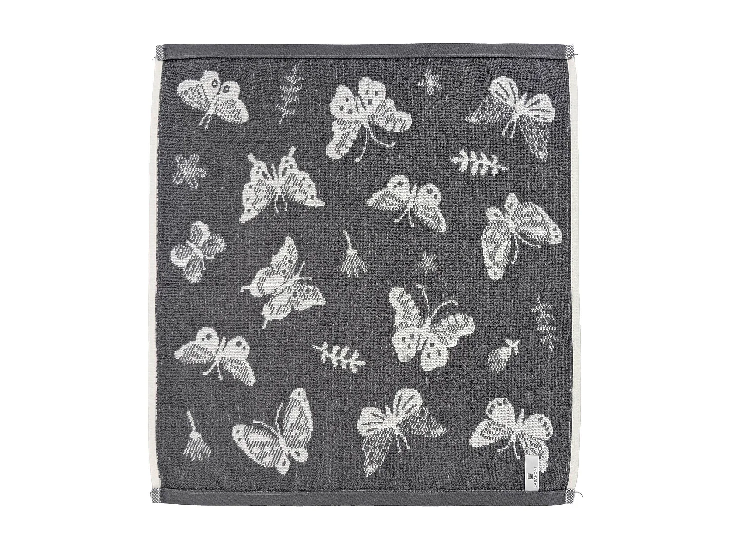 Lot de 2 torchons de cuisine éponge collection WINGS 50x50 cm gris