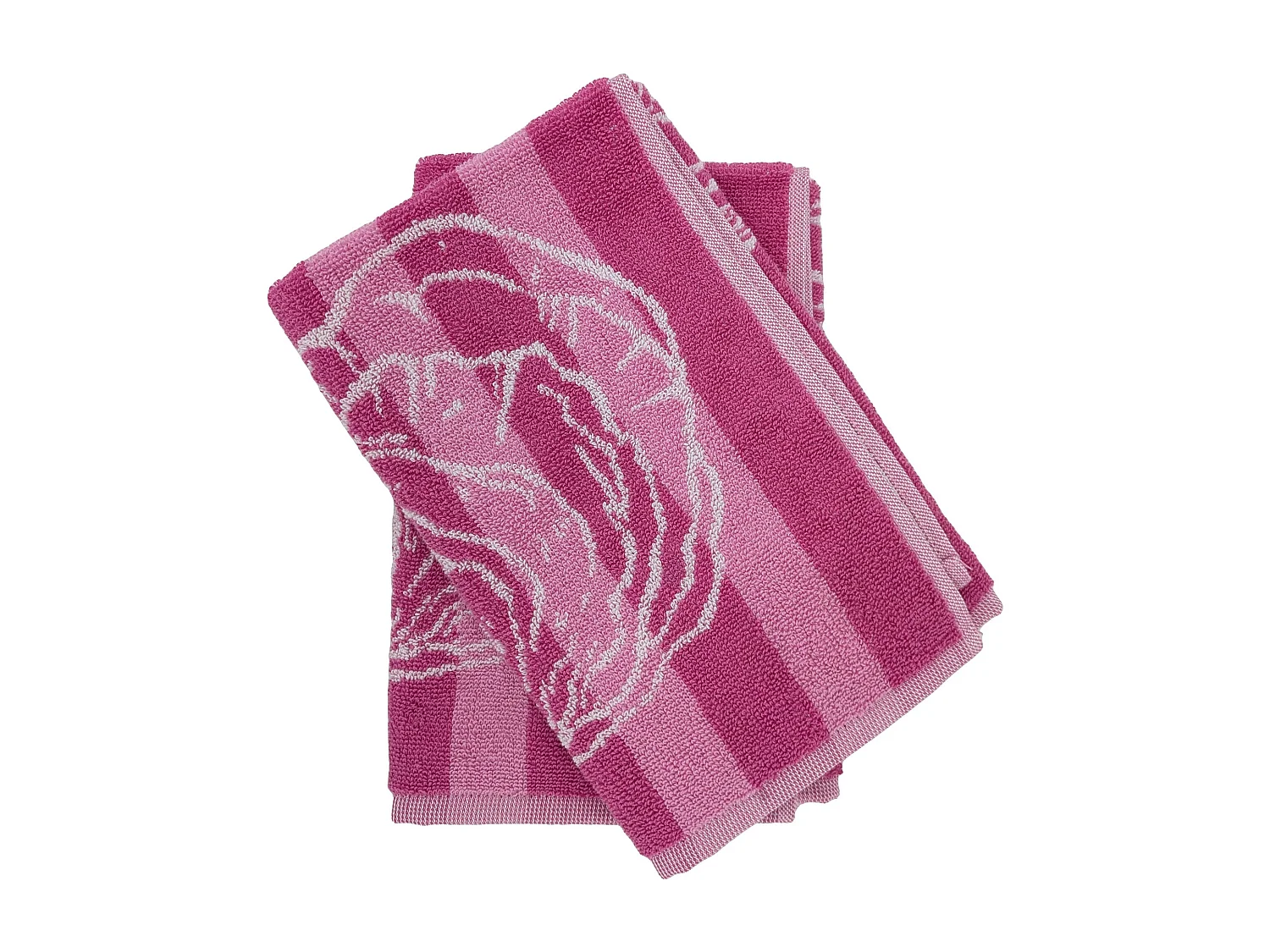 Lot de 2 torchons de cuisine éponge 50x50 cm collection SEAFOOD rose