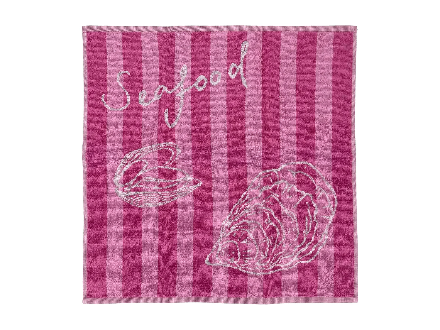 Lot de 2 torchons de cuisine éponge 50x50 cm collection SEAFOOD rose