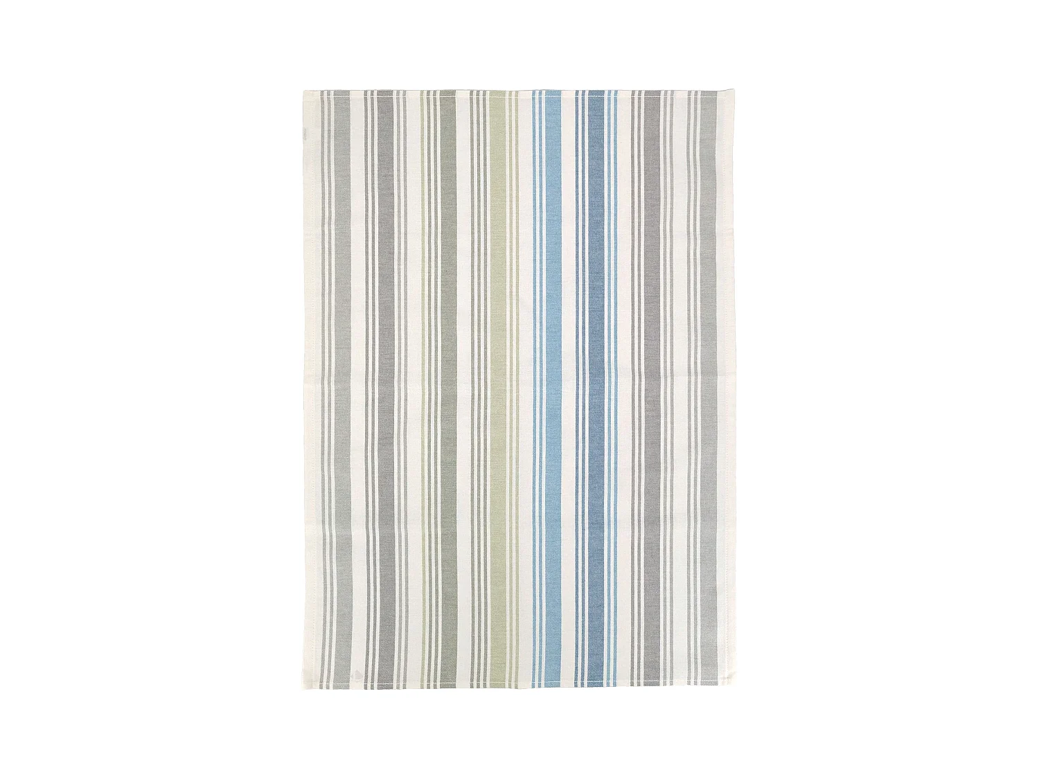 Lot de 2 torchons de cuisine toile 50x70 cm collection LINE bleu/vert