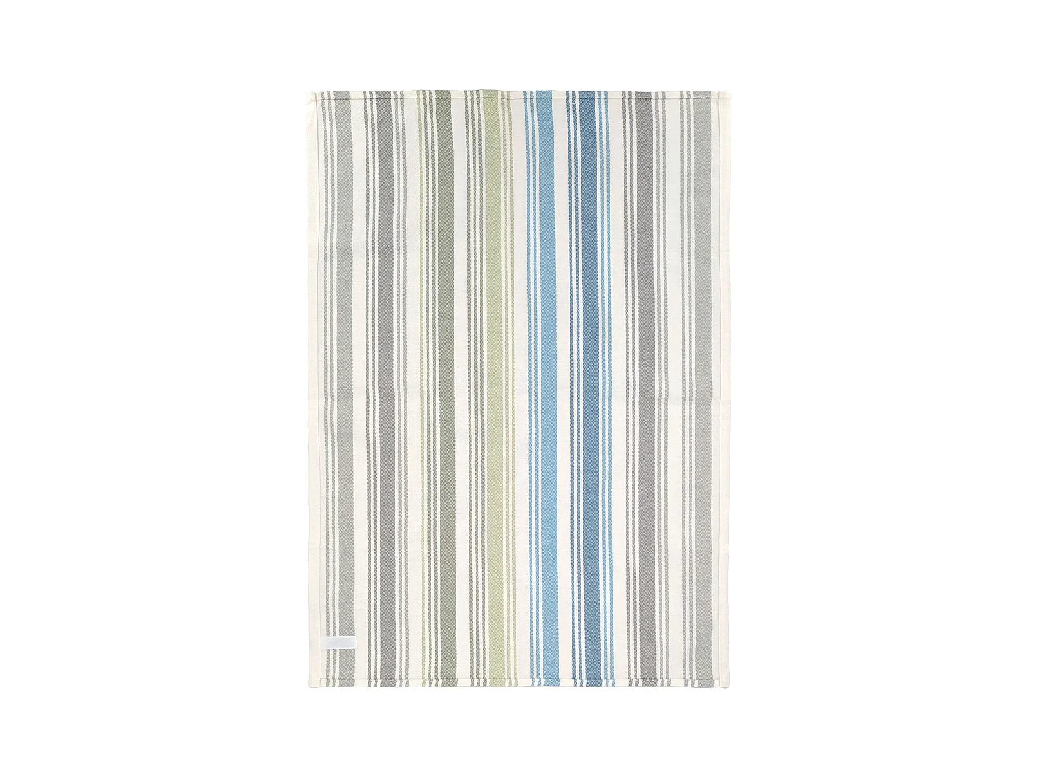 Lot de 2 torchons de cuisine toile 50x70 cm collection LINE bleu/vert