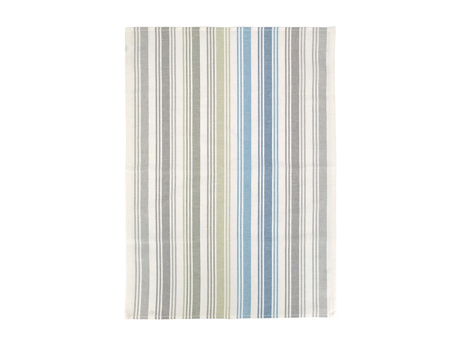 Lot de 2 torchons de cuisine toile 50x70 cm collection LINE bleu/vert