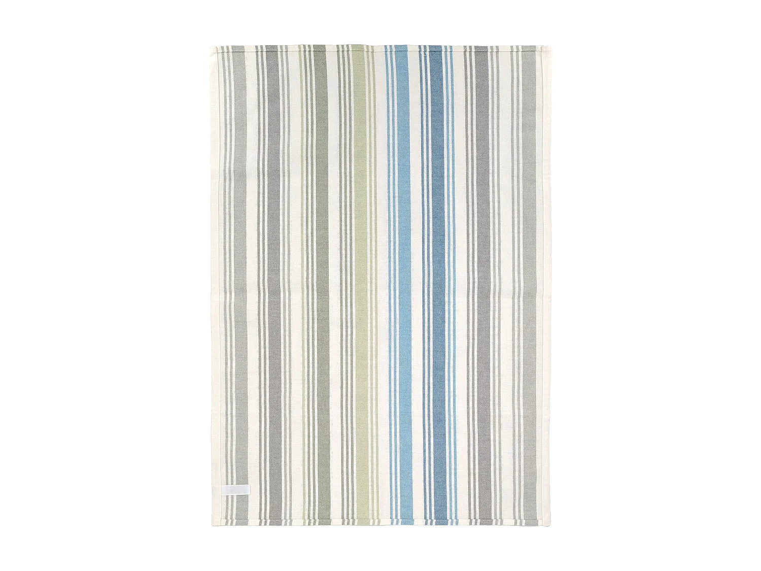 Lot de 2 torchons de cuisine toile 50x70 cm collection LINE bleu/vert