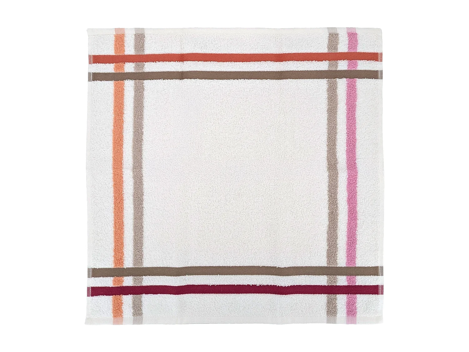 Lot de 2 torchons de cuisine éponge 50x50 cm LINE rose/orange