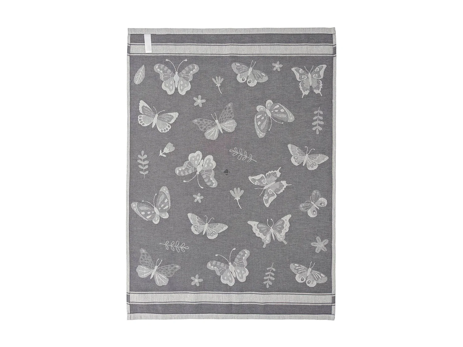 Lot de 2 torchons de cuisine toile collection WINGS 50x70 cm gris