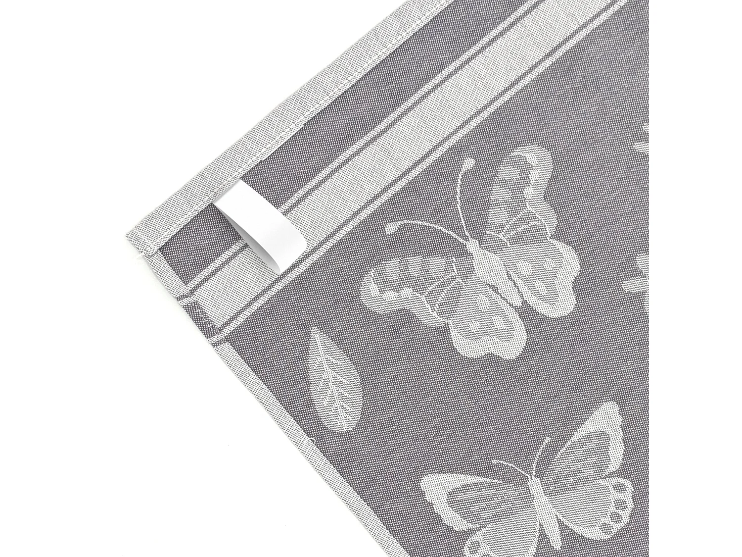 Lot de 2 torchons de cuisine toile collection WINGS 50x70 cm gris