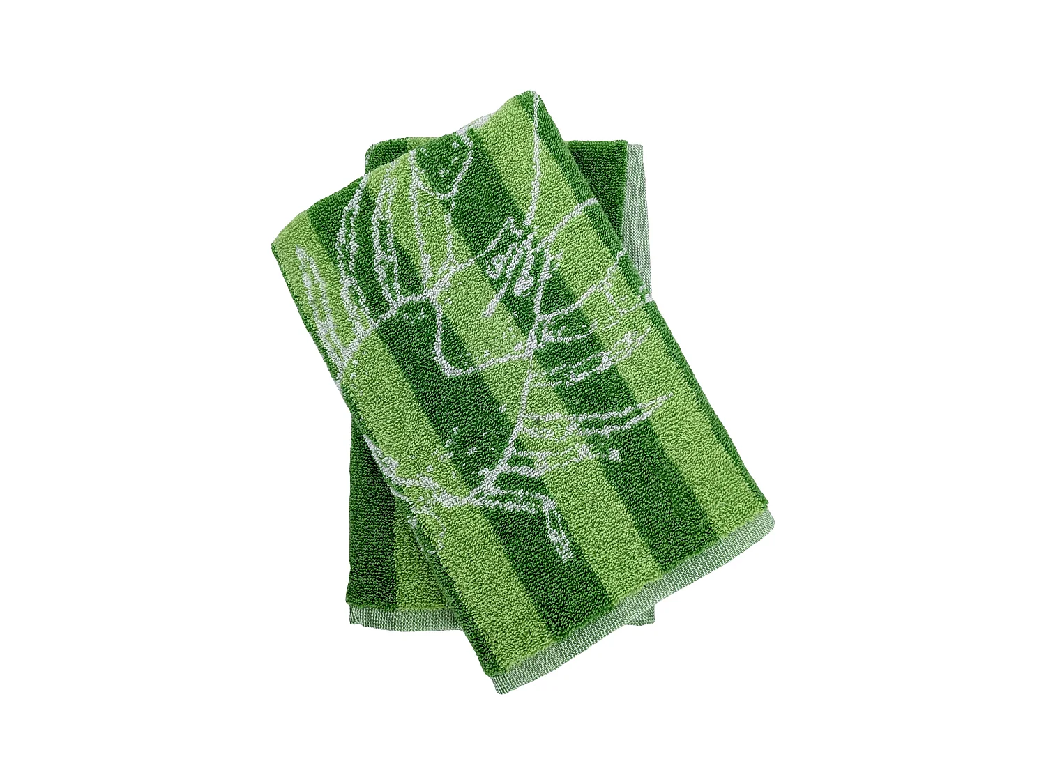 Lot de 2 torchons de cuisine éponge 50x50 cm collection SEAFOOD vert