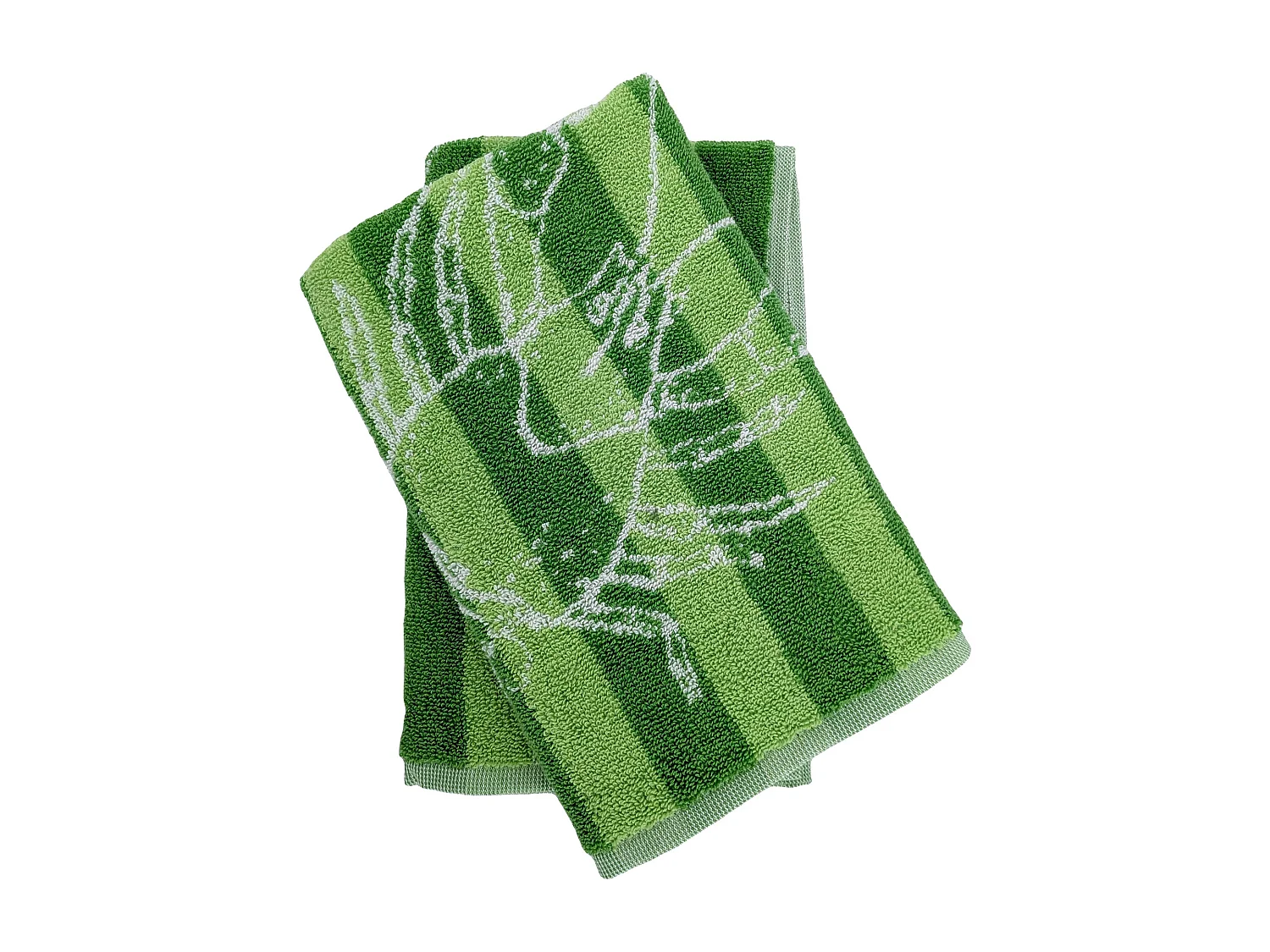 Lot de 2 torchons de cuisine éponge 50x50 cm collection SEAFOOD vert