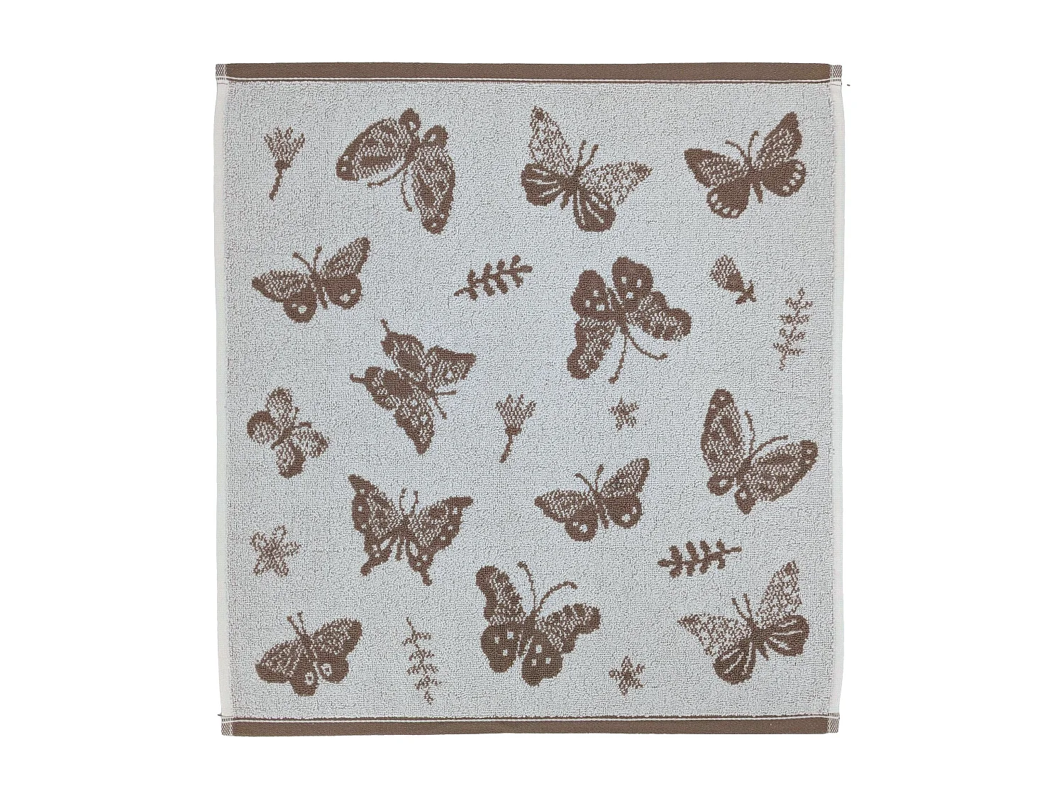 Lot de 2 torchons de cuisine éponge collection WINGS 50x50 cm marron