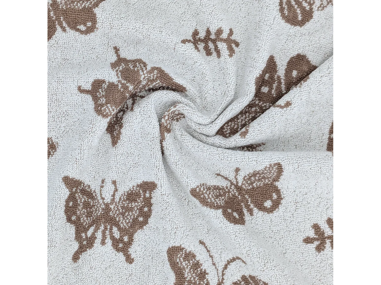 Lot de 2 torchons de cuisine éponge collection WINGS 50x50 cm marron