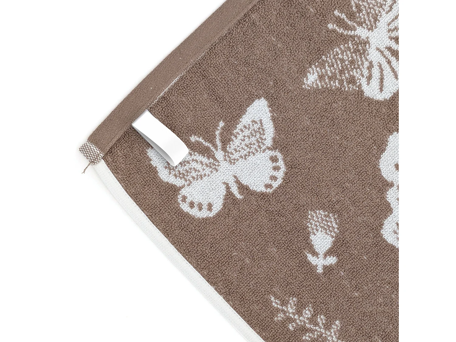 Lot de 2 torchons de cuisine éponge collection WINGS 50x50 cm marron