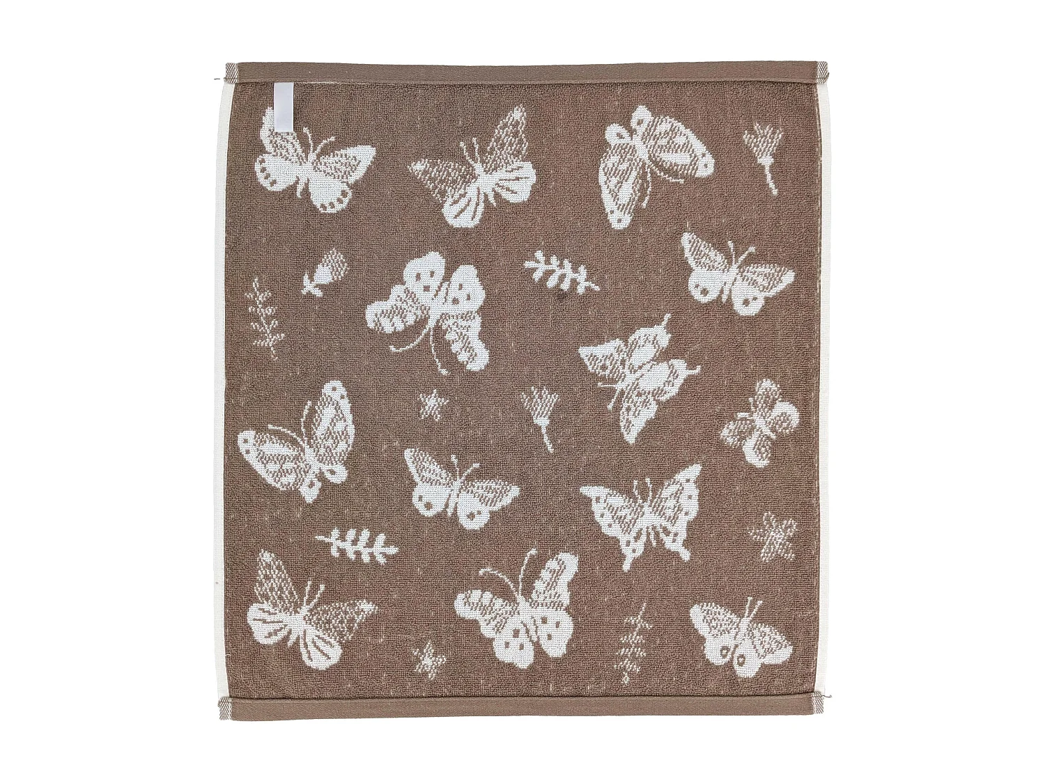 Lot de 2 torchons de cuisine éponge collection WINGS 50x50 cm marron