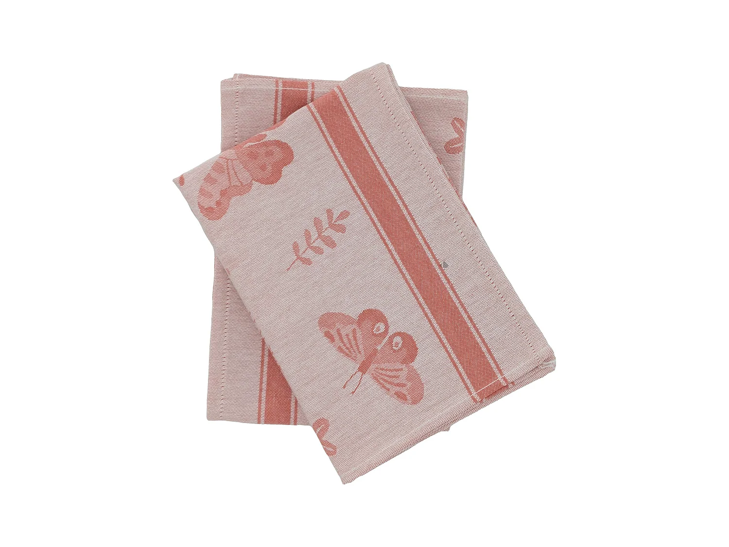 Lot de 2 torchons de cuisine toile collection WINGS 50x70 cm orange