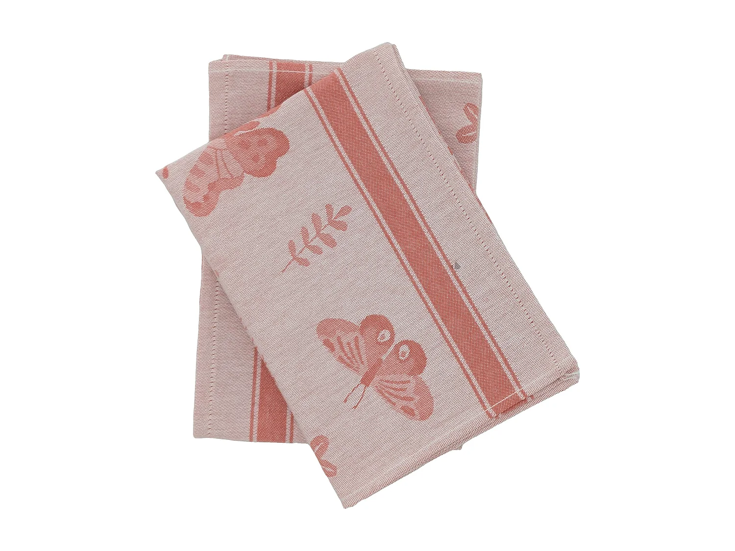 Lot de 2 torchons de cuisine toile collection WINGS 50x70 cm orange