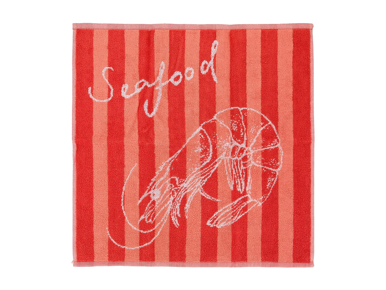 Lot de 2 torchons de cuisine éponge 50x50 cm collection SEAFOOD orange