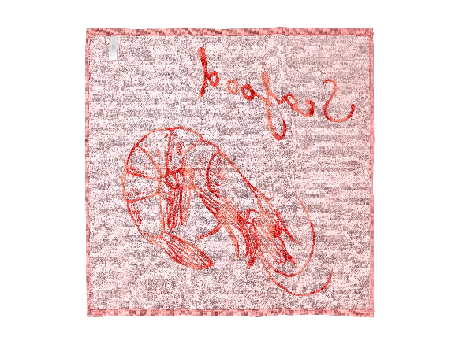 Lot de 2 torchons de cuisine éponge 50x50 cm collection SEAFOOD orange