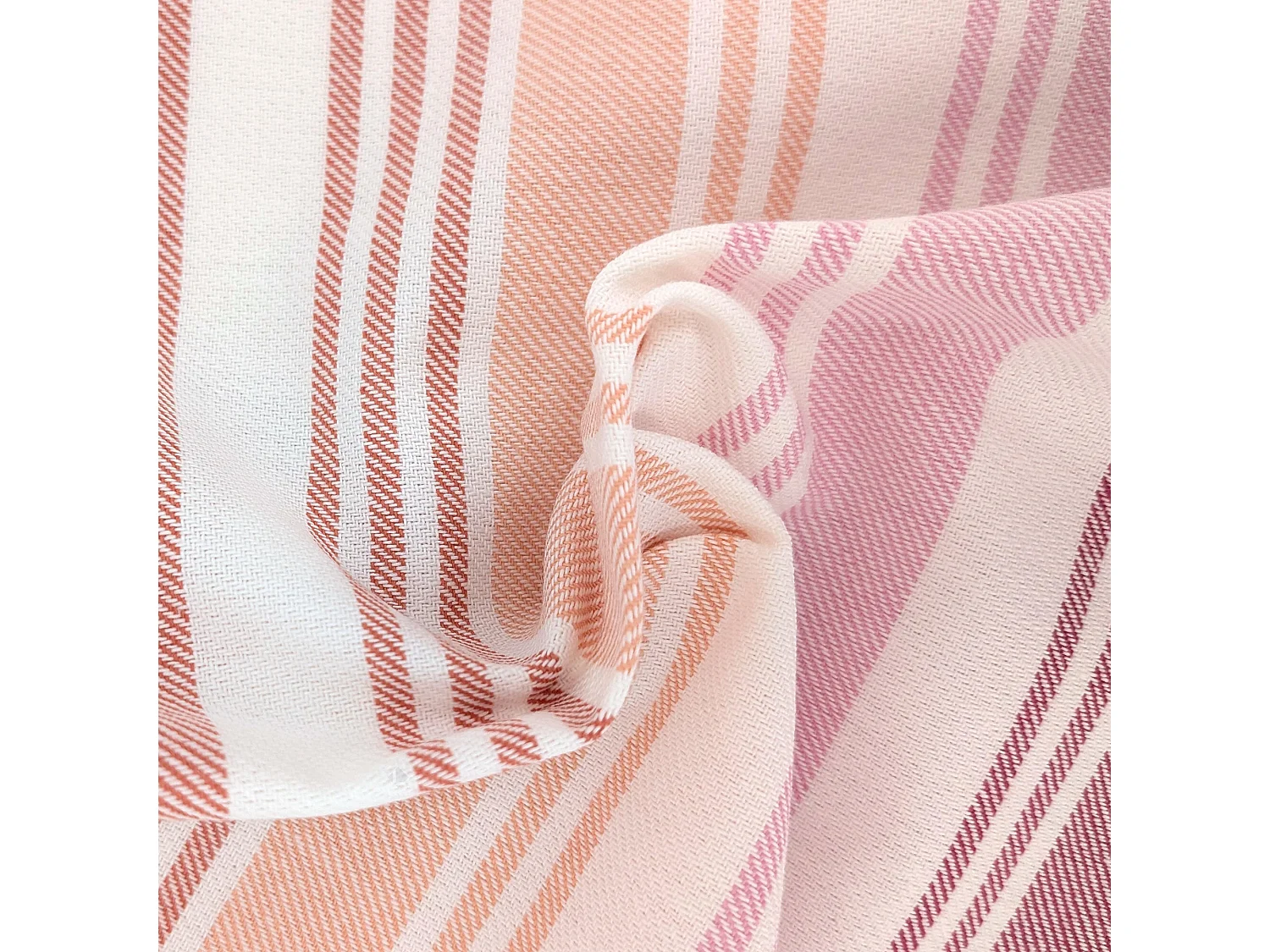 Lot de 2 torchons de cuisine toile 50x70 cm LINE rose/orange