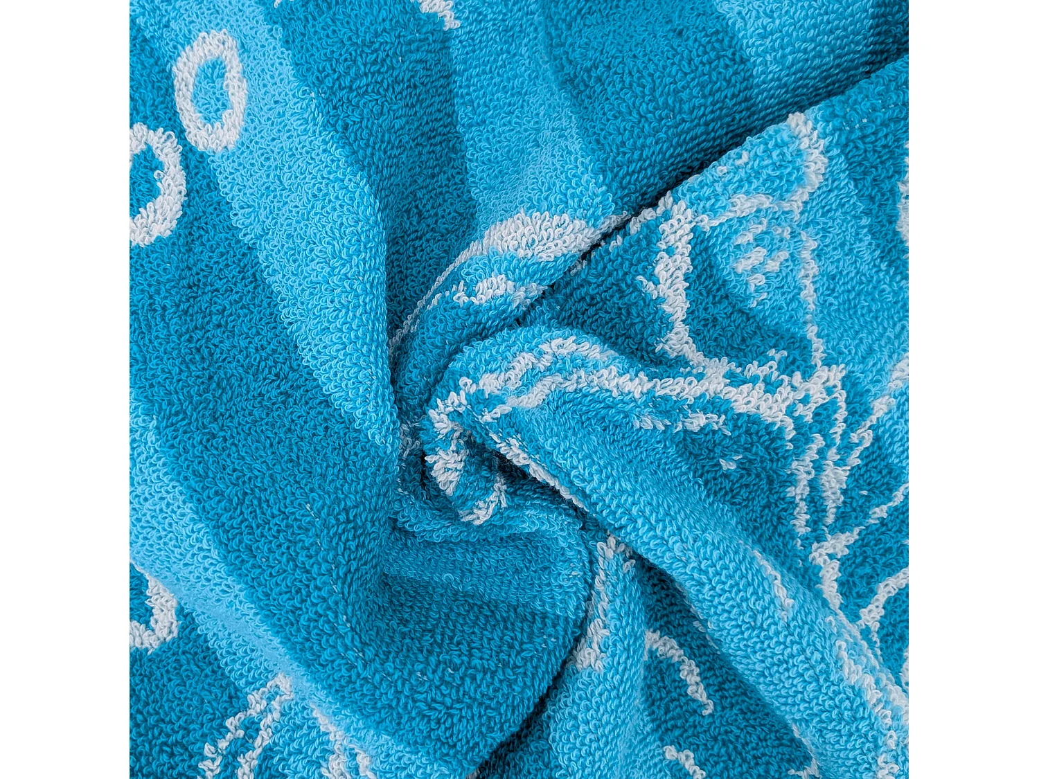 Lot de 2 torchons de cuisine éponge 50x50 cm collection SEAFOOD bleu