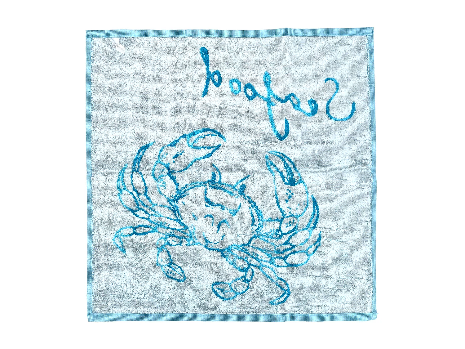 Lot de 2 torchons de cuisine éponge 50x50 cm collection SEAFOOD bleu