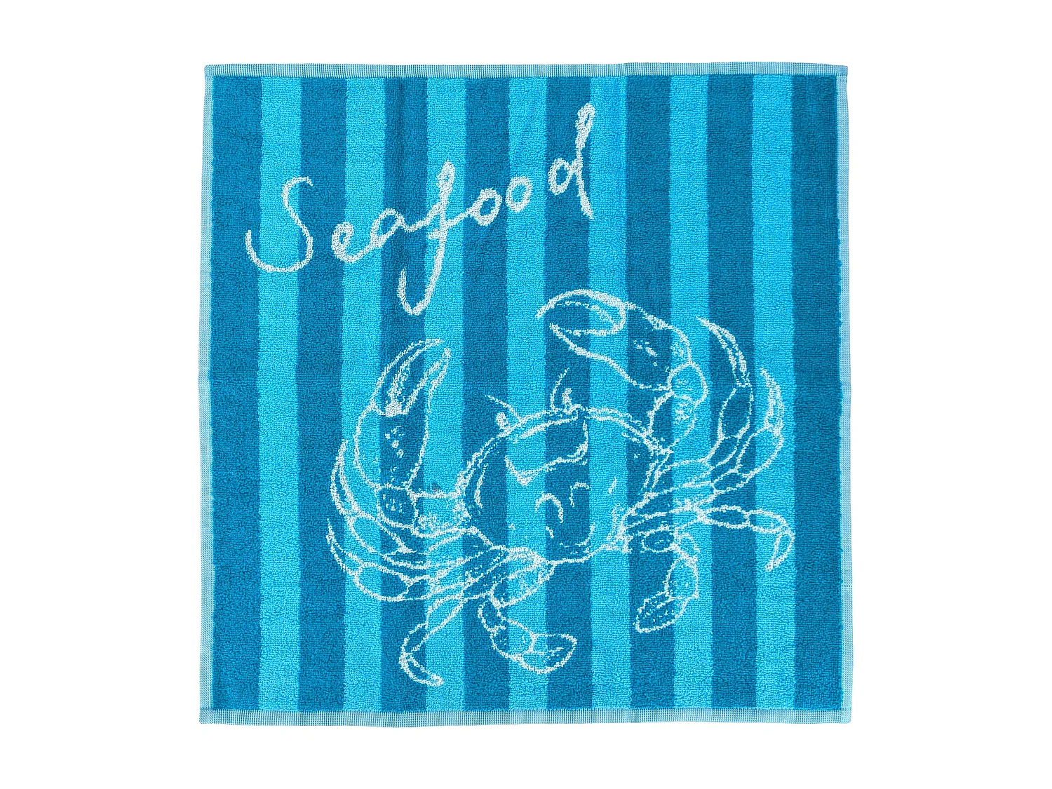 Lot de 2 torchons de cuisine éponge 50x50 cm collection SEAFOOD bleu