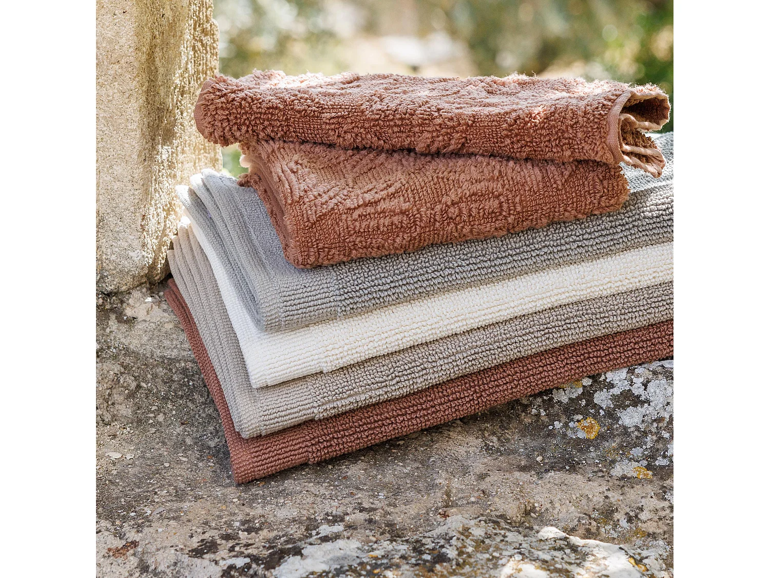 Tapis de bain 1350 g/m² 50x70 cm BAMAKO coton orange Terre