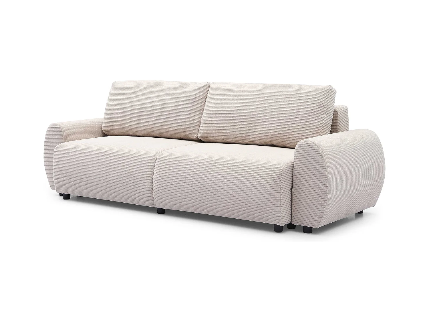 Canapé convertible 3 places Traviata Velours côtelé Beige