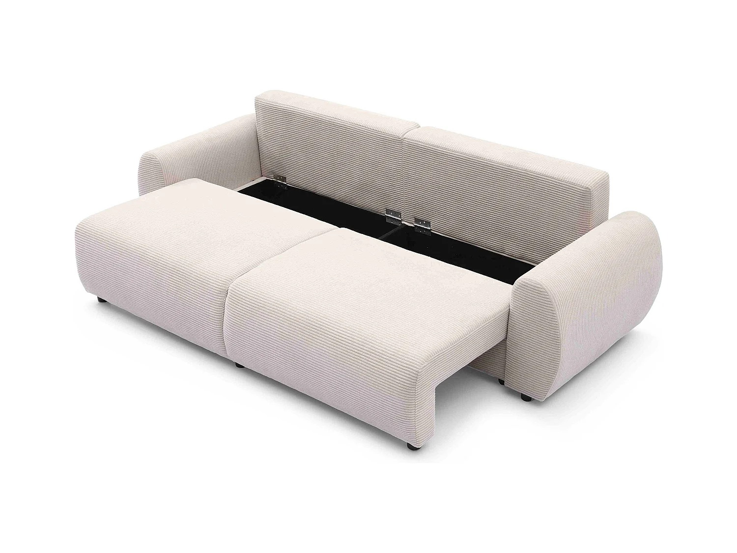 Canapé convertible 3 places Traviata Velours côtelé Beige